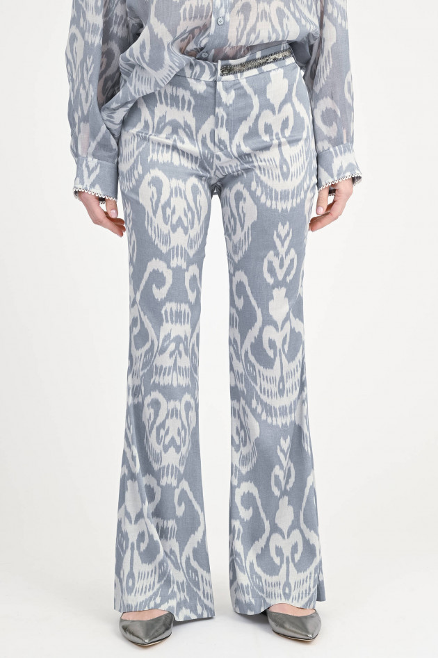 Bazar Deluxe Hose aus Viskose in Ikat Azul
