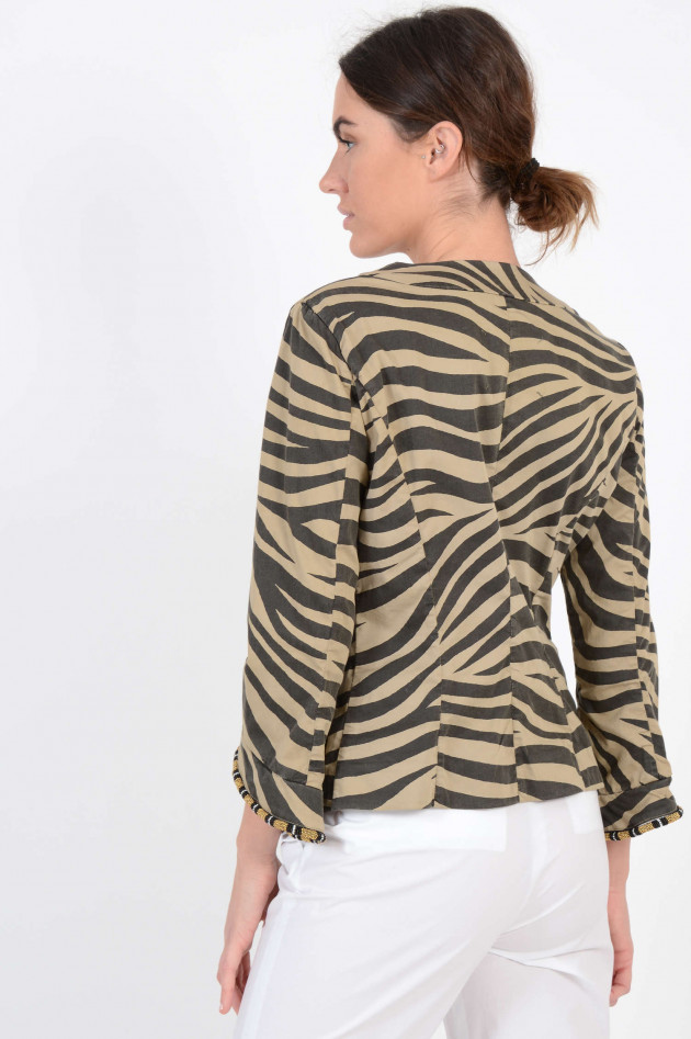 Bazar Deluxe Jacke mit Zebra-Print in Schwarz/Braun