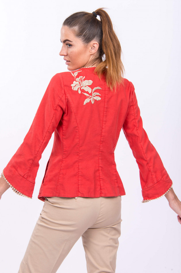 Bazar Deluxe Bestickte Blazerjacke in Rot/Beige