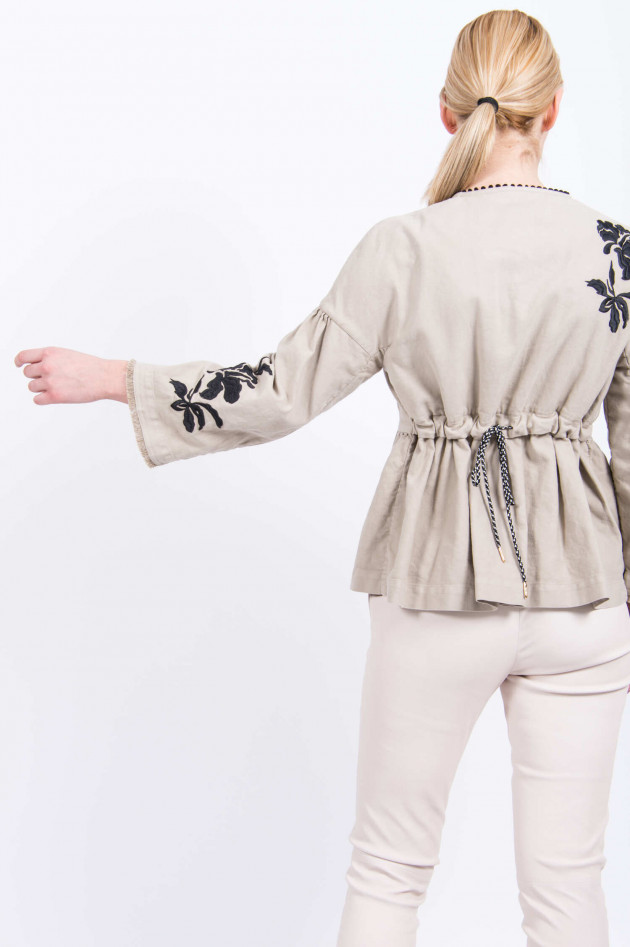 Bazar Deluxe Jacke mit floraler Stickerei in Beige