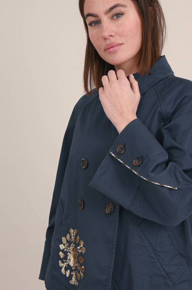 Bazar Deluxe Baumwolljacke mit Pailetten-Detail in Navy