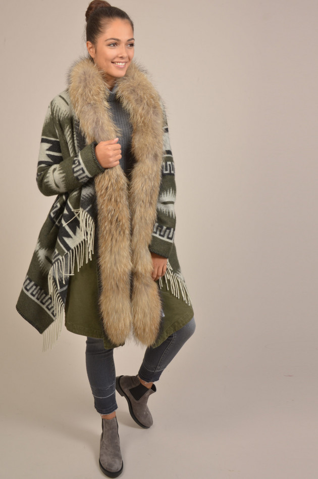 Bazar Deluxe Wollmantel mit Gilet in Grün