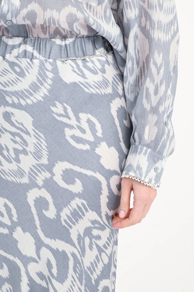 Bazar Deluxe Gemusterter Maxi-Slip-Rock in Ikat Azul