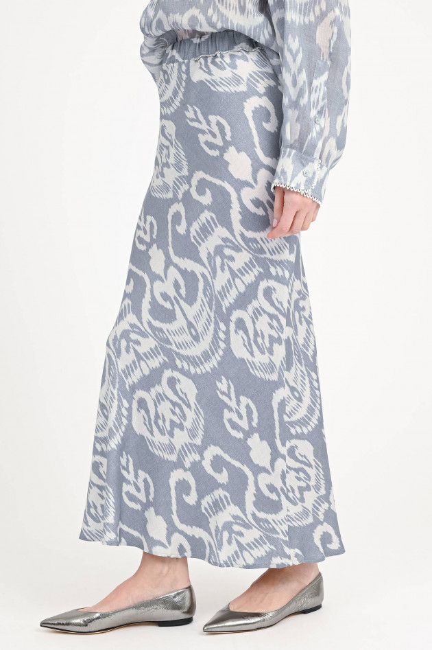 Bazar Deluxe Gemusterter Maxi-Slip-Rock in Ikat Azul