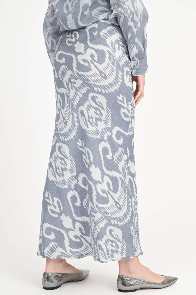 Bazar Deluxe Gemusterter Maxi-Slip-Rock in Ikat Azul