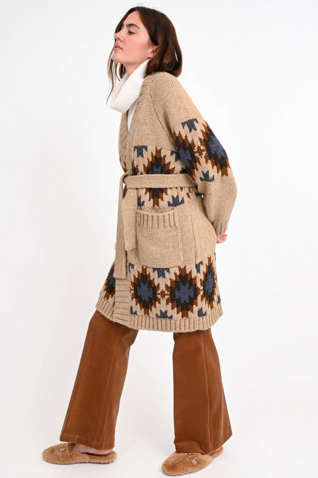 Bazar Deluxe Strick-Cardigan mit Navajo-Muster in Camel