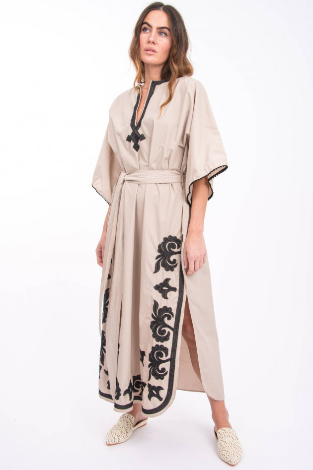 Bazar Deluxe Tunika-Kleid mit Stickerei in Beige