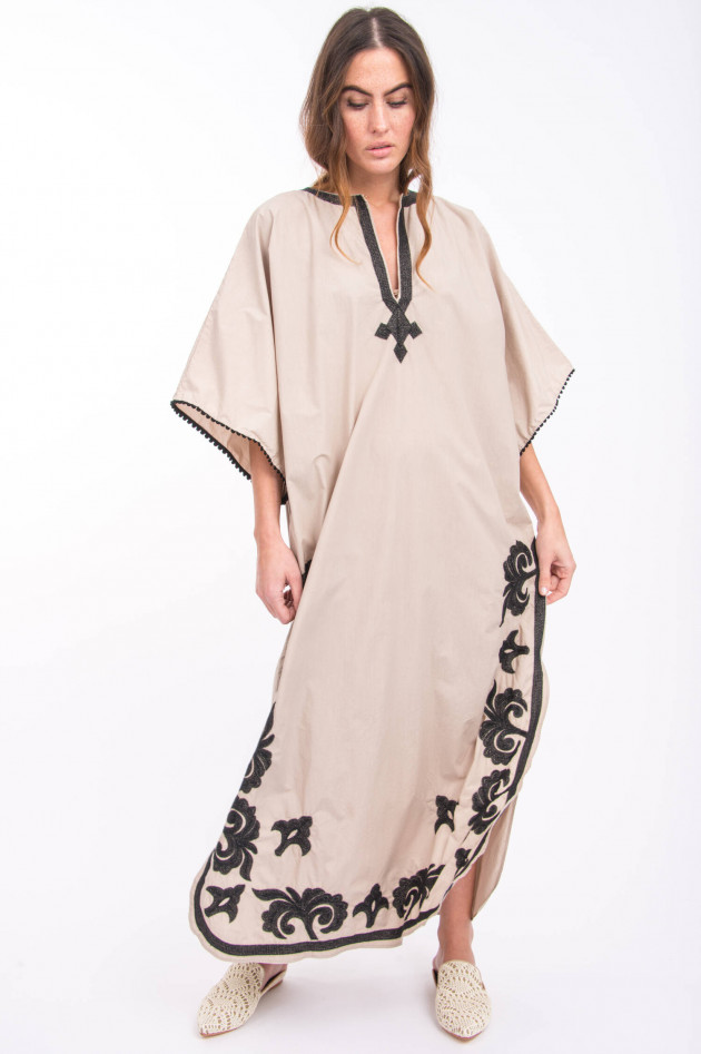 Bazar Deluxe Tunika-Kleid mit Stickerei in Beige