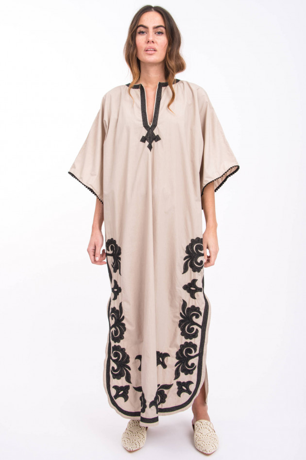 Bazar Deluxe Tunika-Kleid mit Stickerei in Beige