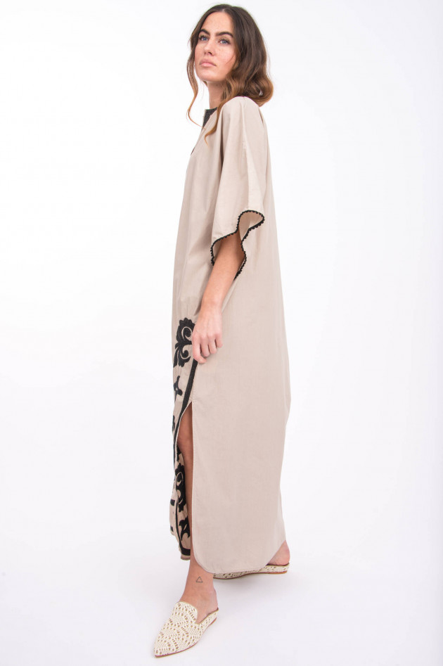 Bazar Deluxe Tunika-Kleid mit Stickerei in Beige
