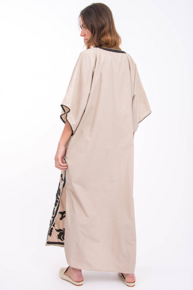 Bazar Deluxe Tunika-Kleid mit Stickerei in Beige