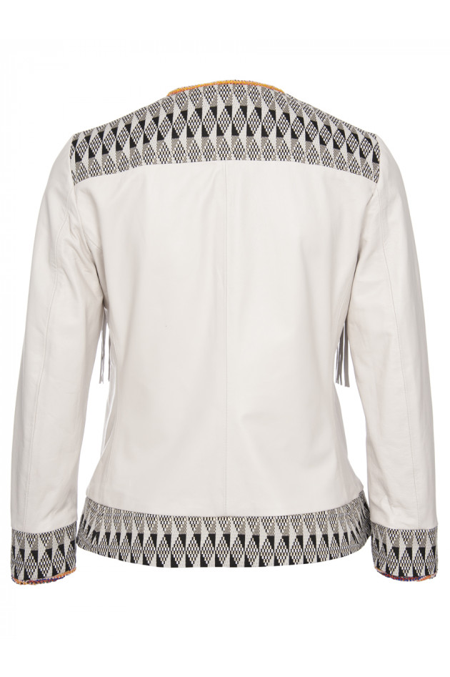 Bazar Deluxe Lederjacke mit Fransen in Natur
