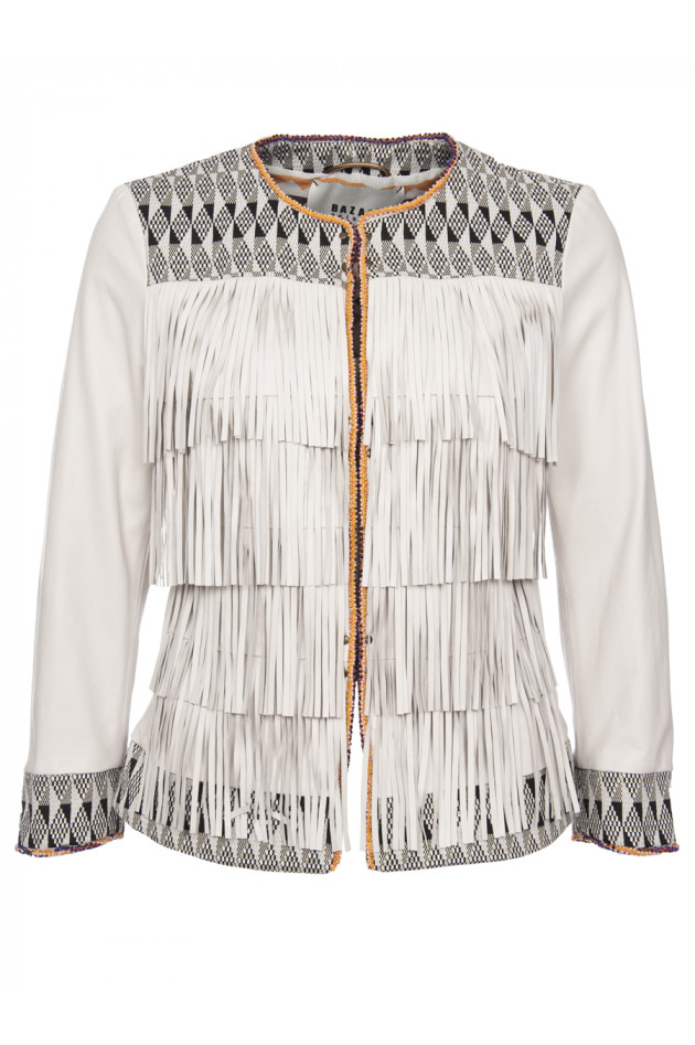 Bazar Deluxe Lederjacke mit Fransen in Natur