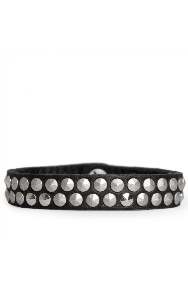 Lederarmband Schwarz mit Nieten