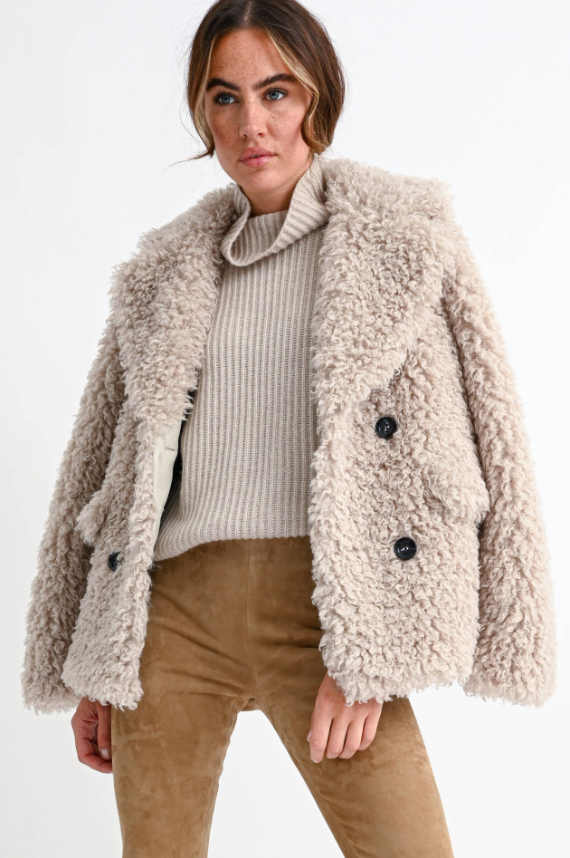 Beaumont Amsterdam Curly Teddyfell-Jacke in Natur