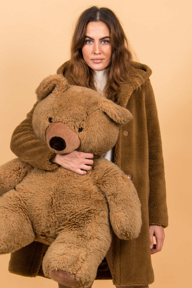 Beaumont Amsterdam Teddy Kurzmantel mit Kapuze in Camel