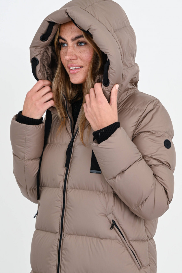 Beaumont Amsterdam Maxi-Daunenmantel in Taupe