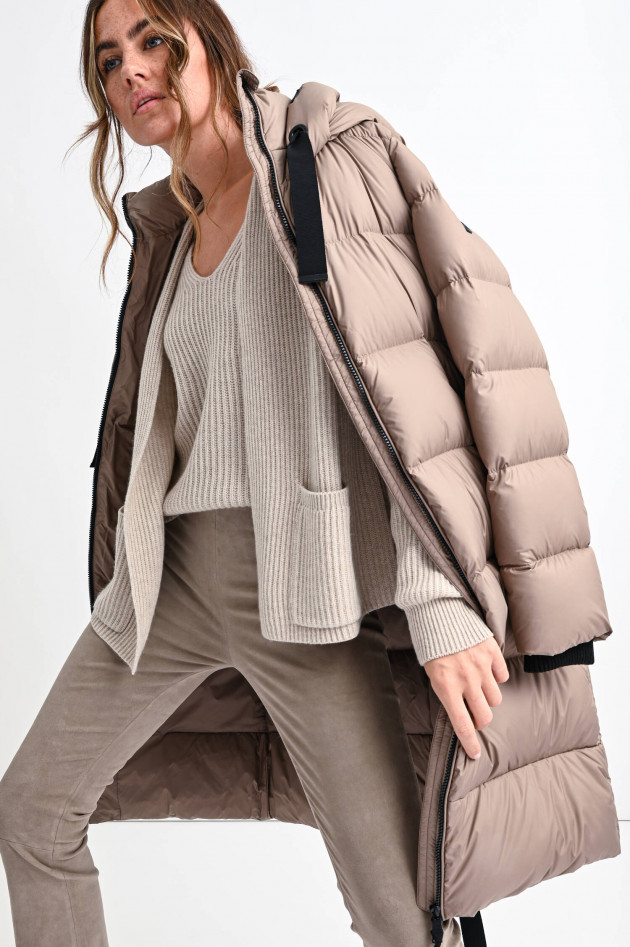 Beaumont Amsterdam Maxi-Daunenmantel in Taupe