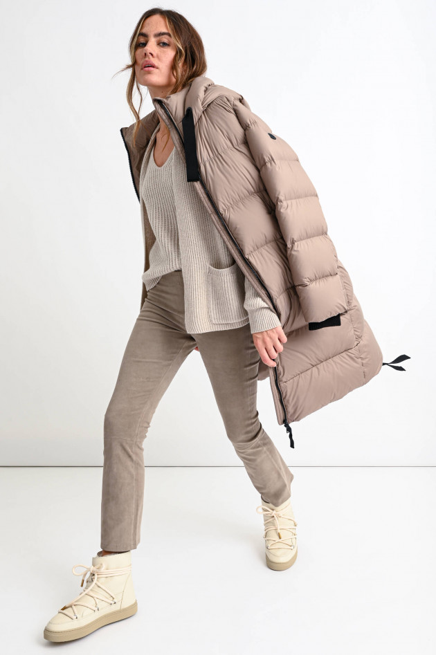 Beaumont Amsterdam Maxi-Daunenmantel in Taupe