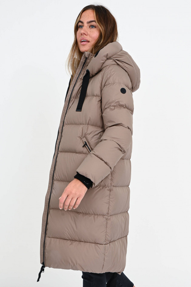 Beaumont Amsterdam Maxi-Daunenmantel in Taupe