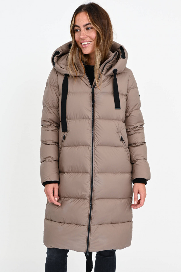 Beaumont Amsterdam Maxi-Daunenmantel in Taupe