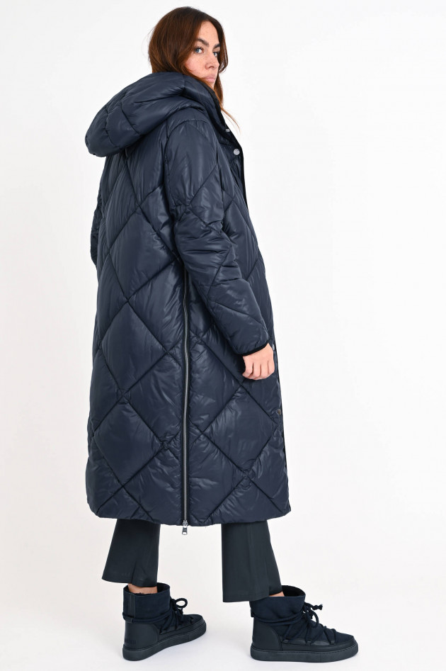 Beaumont Amsterdam Veganer Maxi-Steppmantel in Navy