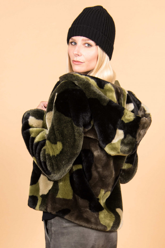 Beaumont Amsterdam Fake Fur Jacke im Camouflage-Look