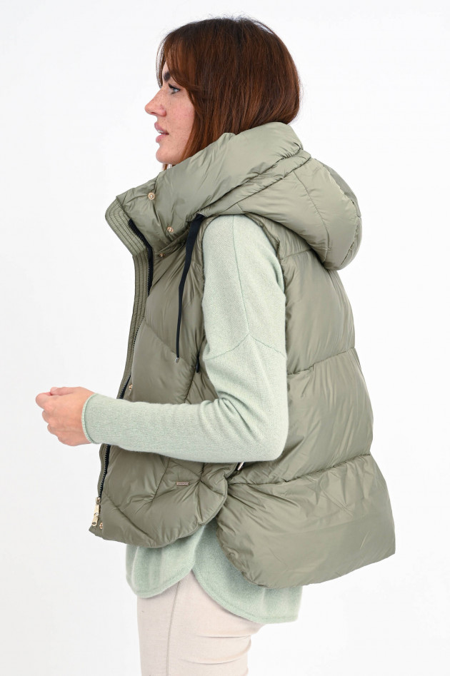 Beaumont Amsterdam Boxy Stepp-Gilet mit Kapuze in Salbei