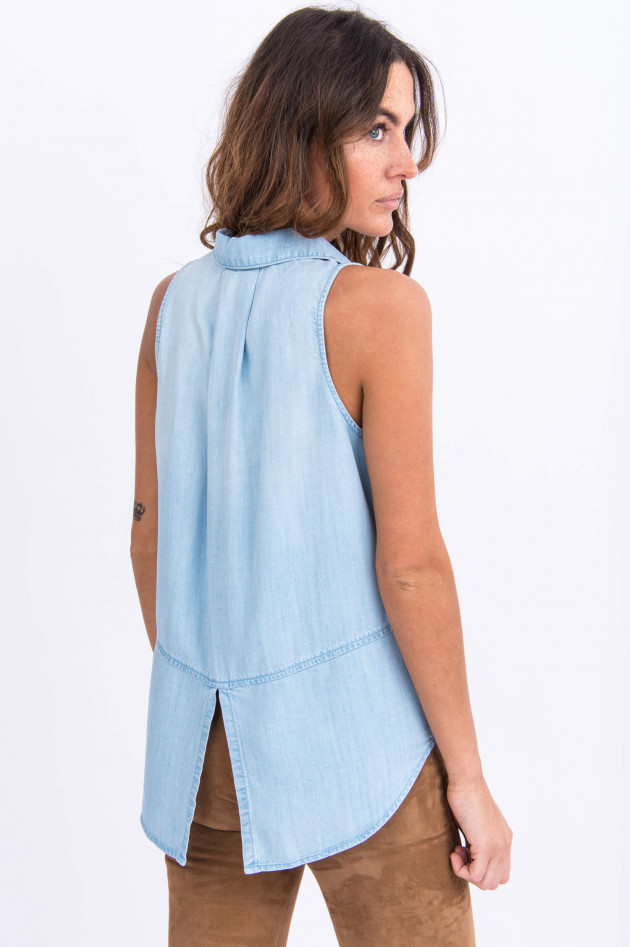 Bella Dahl Ärmellose Jeansbluse in Hellblau