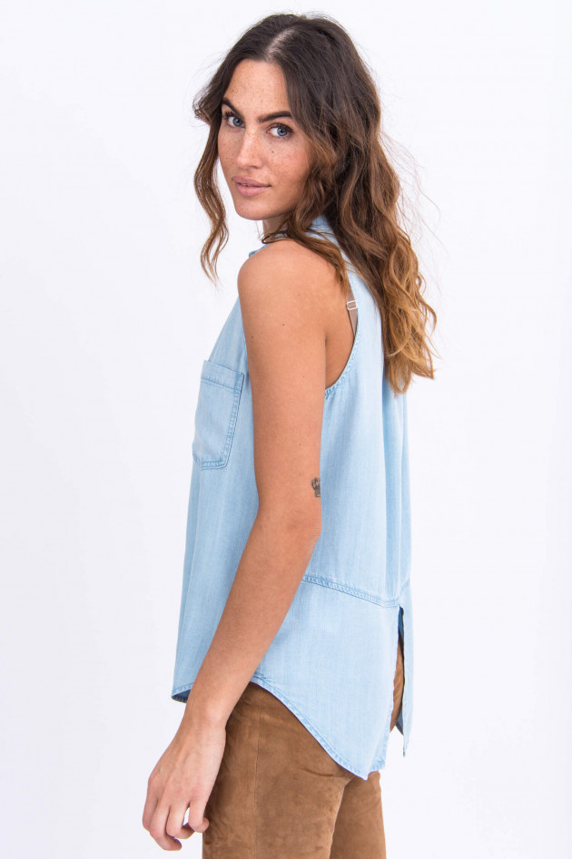 Bella Dahl Ärmellose Jeansbluse in Hellblau