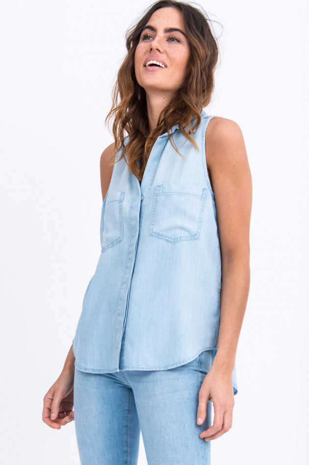 Bella Dahl Ärmellose Jeansbluse in Hellblau
