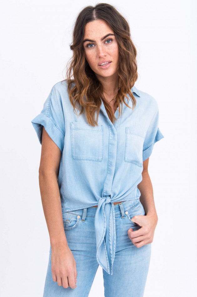 Bella Dahl Jeans-Bluse zum Binden in Hellblau