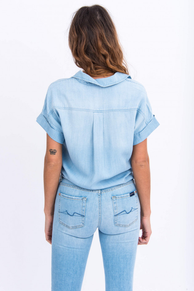 Bella Dahl Jeans-Bluse zum Binden in Hellblau