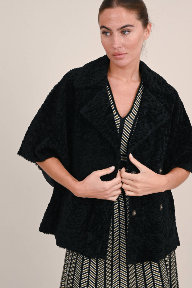 Benedetta Novi Lammfell Jacke SANDRA in Schwarz