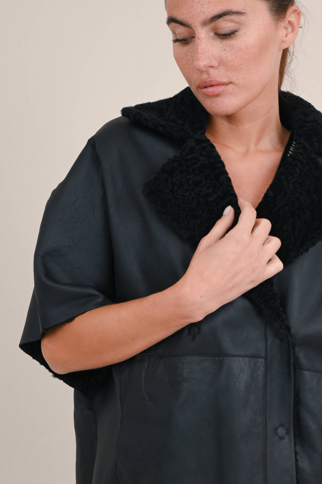 Benedetta Novi Lammfell Jacke SANDRA in Schwarz