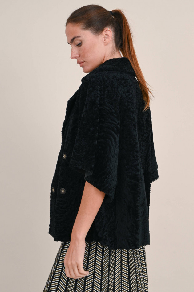 Benedetta Novi Lammfell Jacke SANDRA in Schwarz