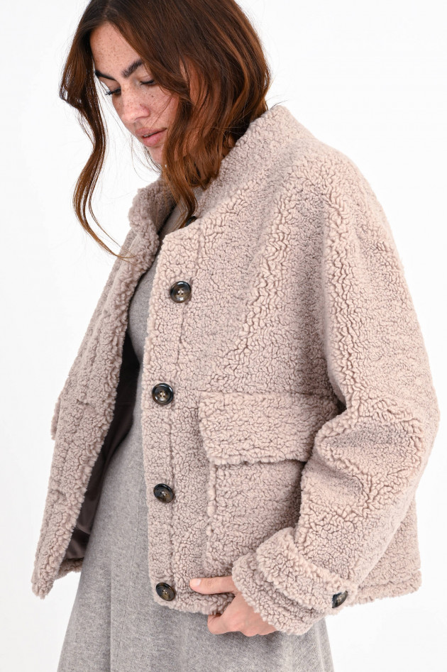 Betta Corradi Kurze Teddyjacke in Beige