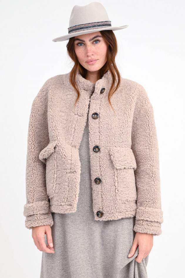 Betta Corradi Kurze Teddyjacke in Beige