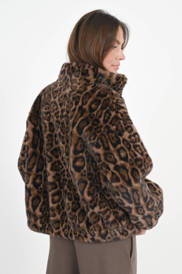 Betta Corradi Bomberjacke MEOW in Braun/Schwarz/Beige