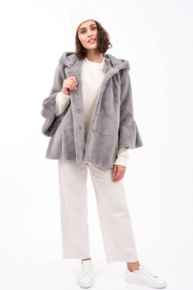 Betta Corradi Fake-Fur-Jacke in Grau