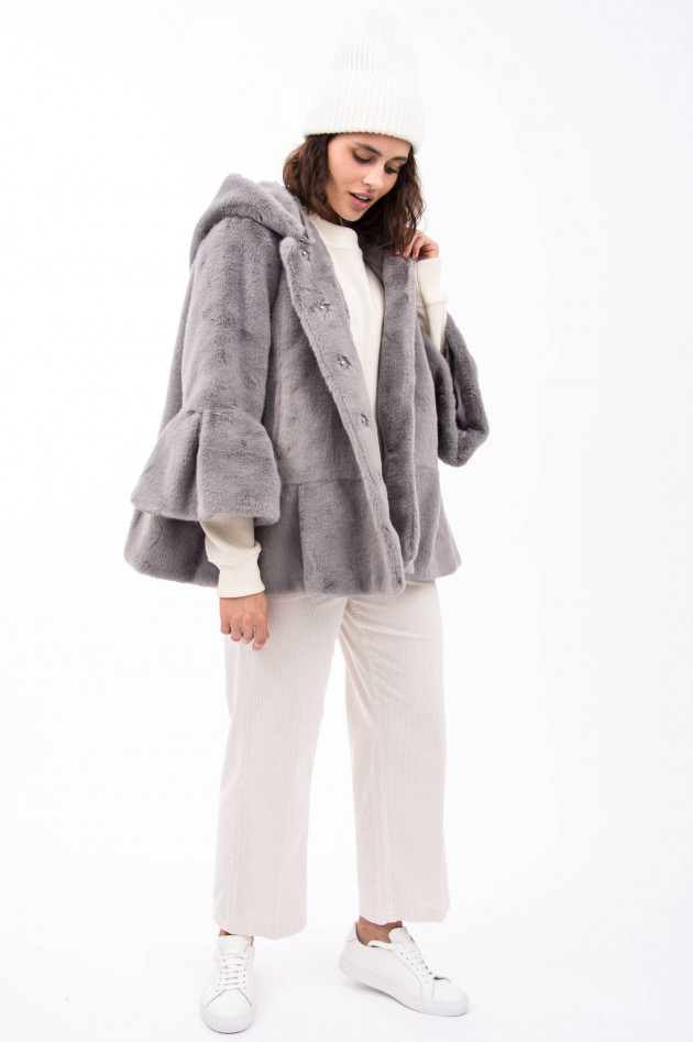 Betta Corradi Fake-Fur-Jacke in Grau