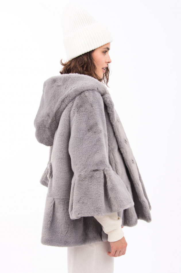 Betta Corradi Fake-Fur-Jacke in Grau