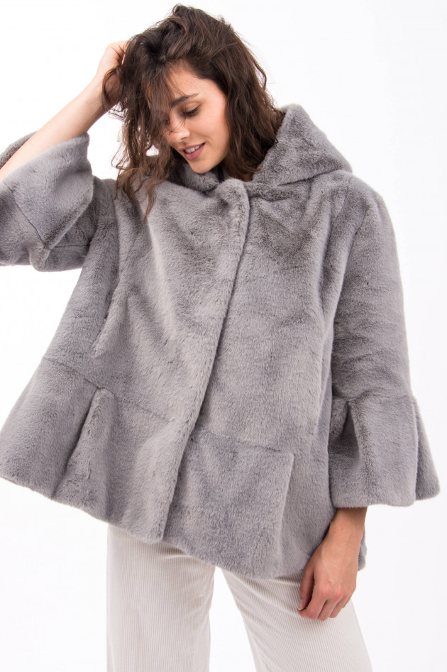 Betta Corradi Fake-Fur-Jacke in Grau