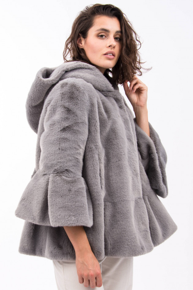 Betta Corradi Fake-Fur-Jacke in Grau