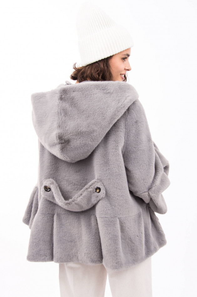 Betta Corradi Fake-Fur-Jacke in Grau