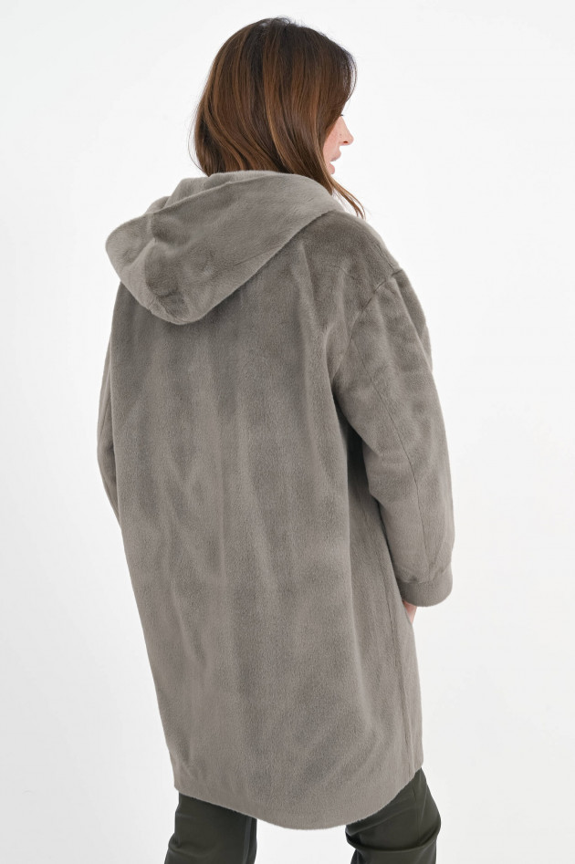 Betta Corradi Kunstpelz Mantel PARKA LUNGO in Graugrün