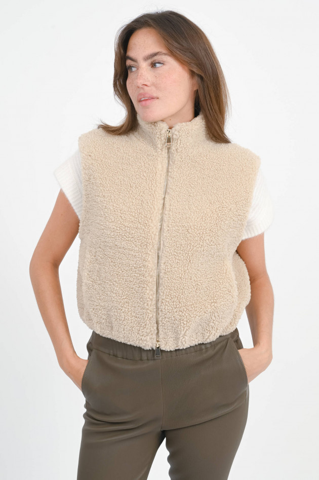 Betta Corradi Teddyweste mit Zip in Hellbeige