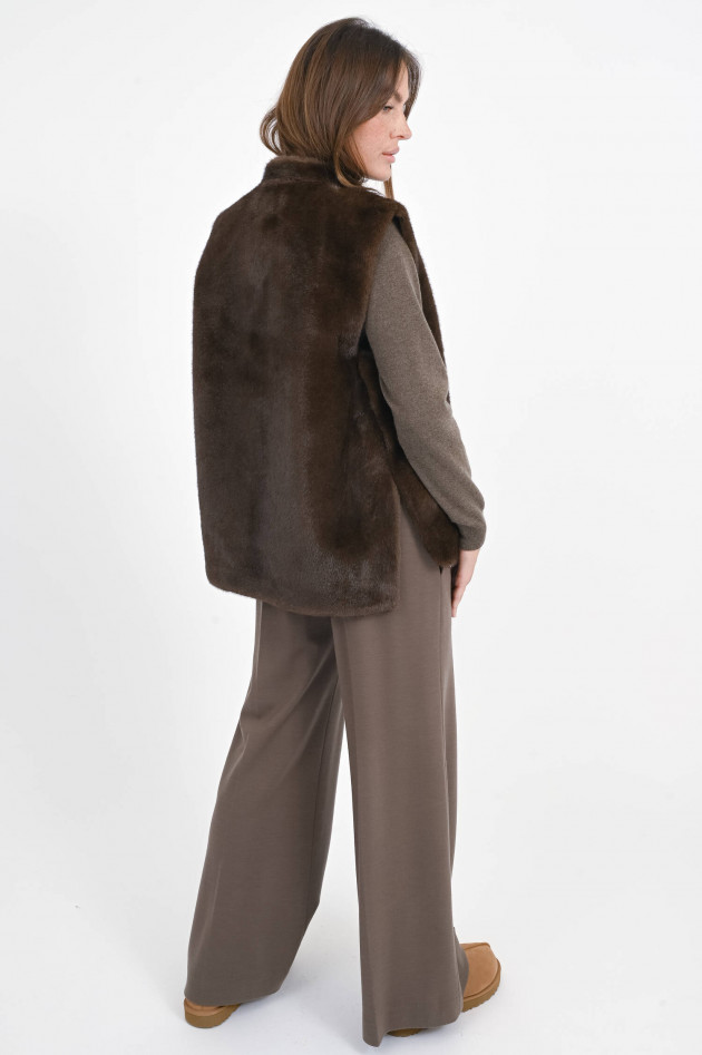 Betta Corradi Kunstpelz-Gilet MINK in Dunkelbraun