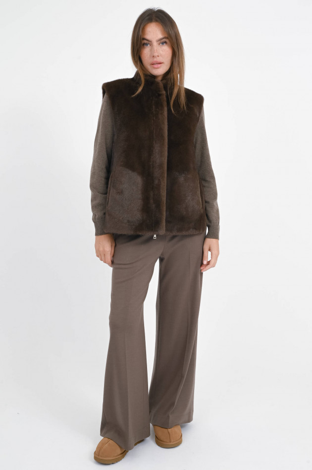 Betta Corradi Kunstpelz-Gilet MINK in Dunkelbraun