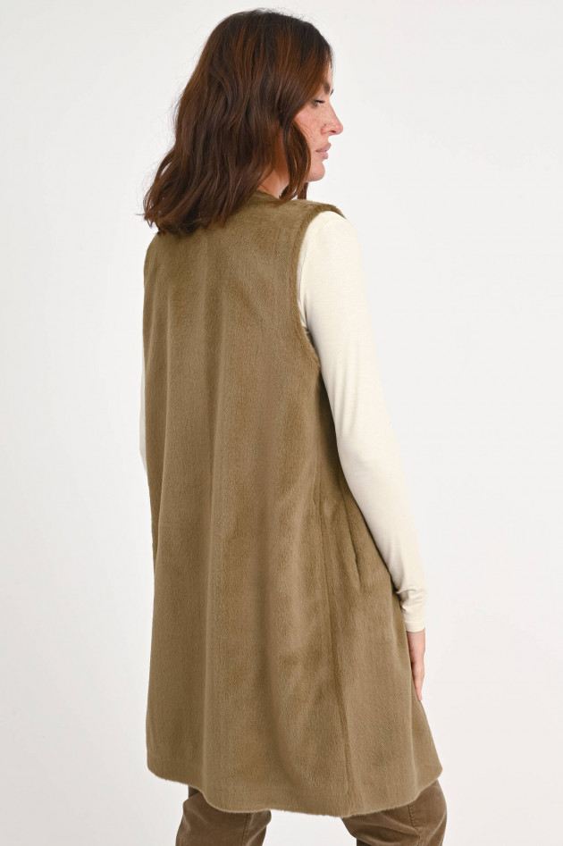 Betta Corradi Gilet aus Kunstpelz in Khaki